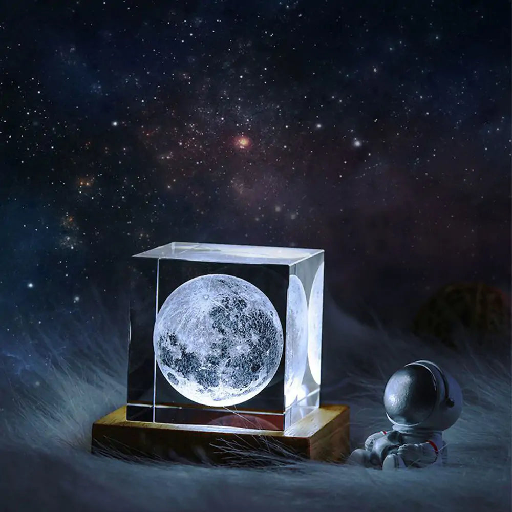 3D Moon Cube LED Light