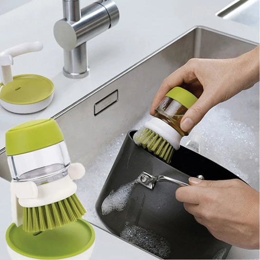 Palm Scrub Brush with Liquid Soap Dispenser